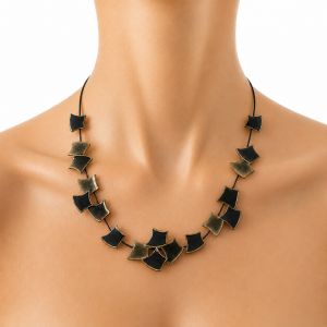 Collier Éclat Graphique Noir - bijou unique