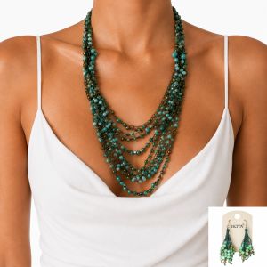 Parure Cascade Turquoise IKITA - bijou unique