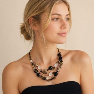 Collier multi-rangs perles élégance Ikita - bijou unique