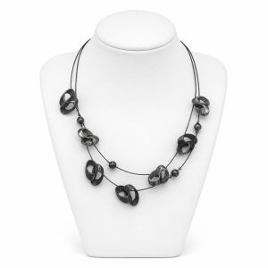 Collier noir graphique Ikita - bijou unique