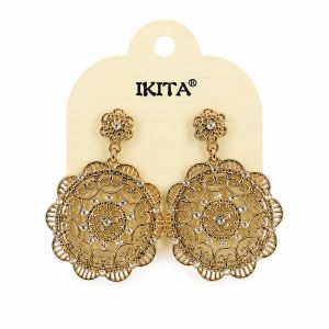 Boucles d’oreilles Dentelle Dorée IKITA - bijou unique Ikita