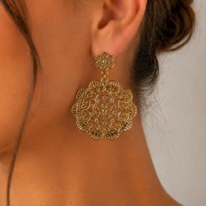 Boucles d’oreilles Dentelle Dorée IKITA - bijou unique