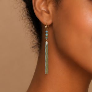 Boucles Cascade Turquoise IKITA - bijou unique