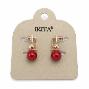 Boucles d’oreilles perles rouges IKITA - bijou Ikita unique