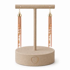 Boucles perles rosées cascade dorée IKITA - bijou unique