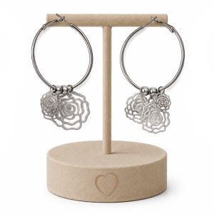 Boucles Roses Argentées Élégance - bijou unique