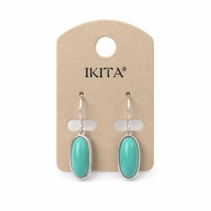 Boucles d’oreilles cabochon turquoise IKITA - bijou unique