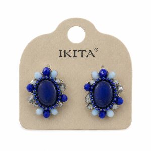 Boucles d’oreilles Fleur Saphir IKITA - bijou unique Ikita