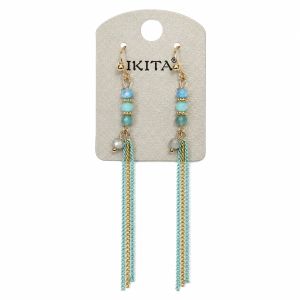 Boucles Cascade Turquoise IKITA - bijou unique Ikita