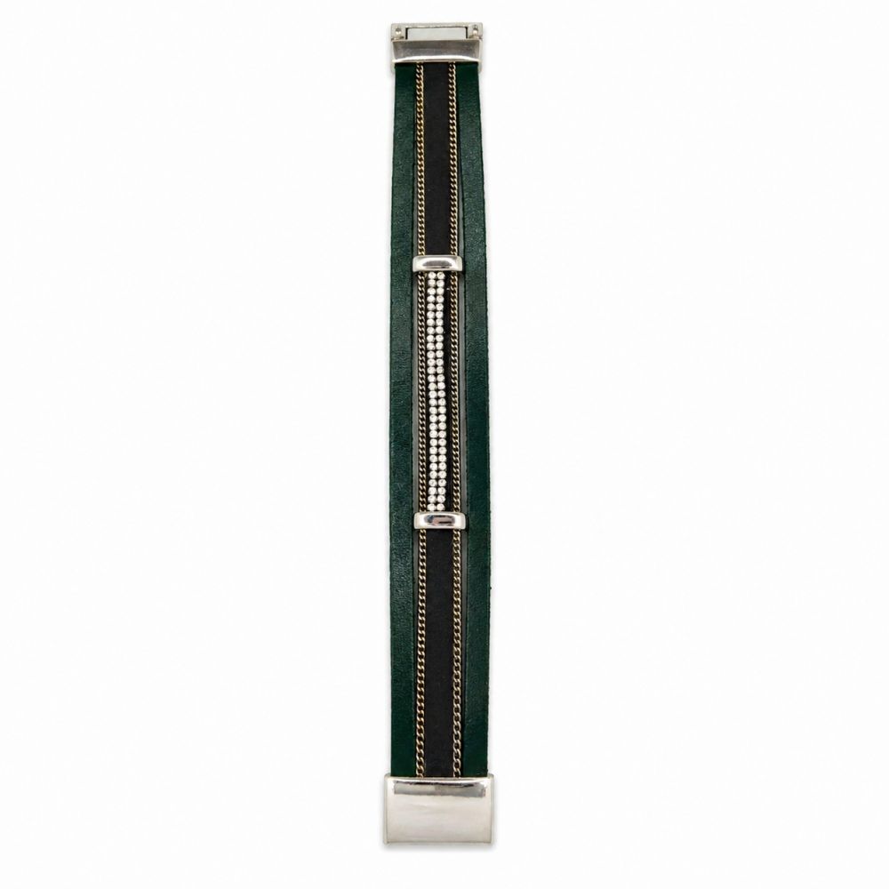 Bracelet IKITA multi-rangs vert & noir - bijou unique