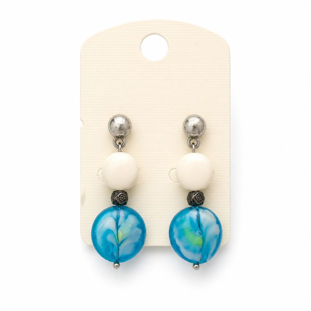 Boucles Ikita Perles Turquoise Élégance - bijou unique