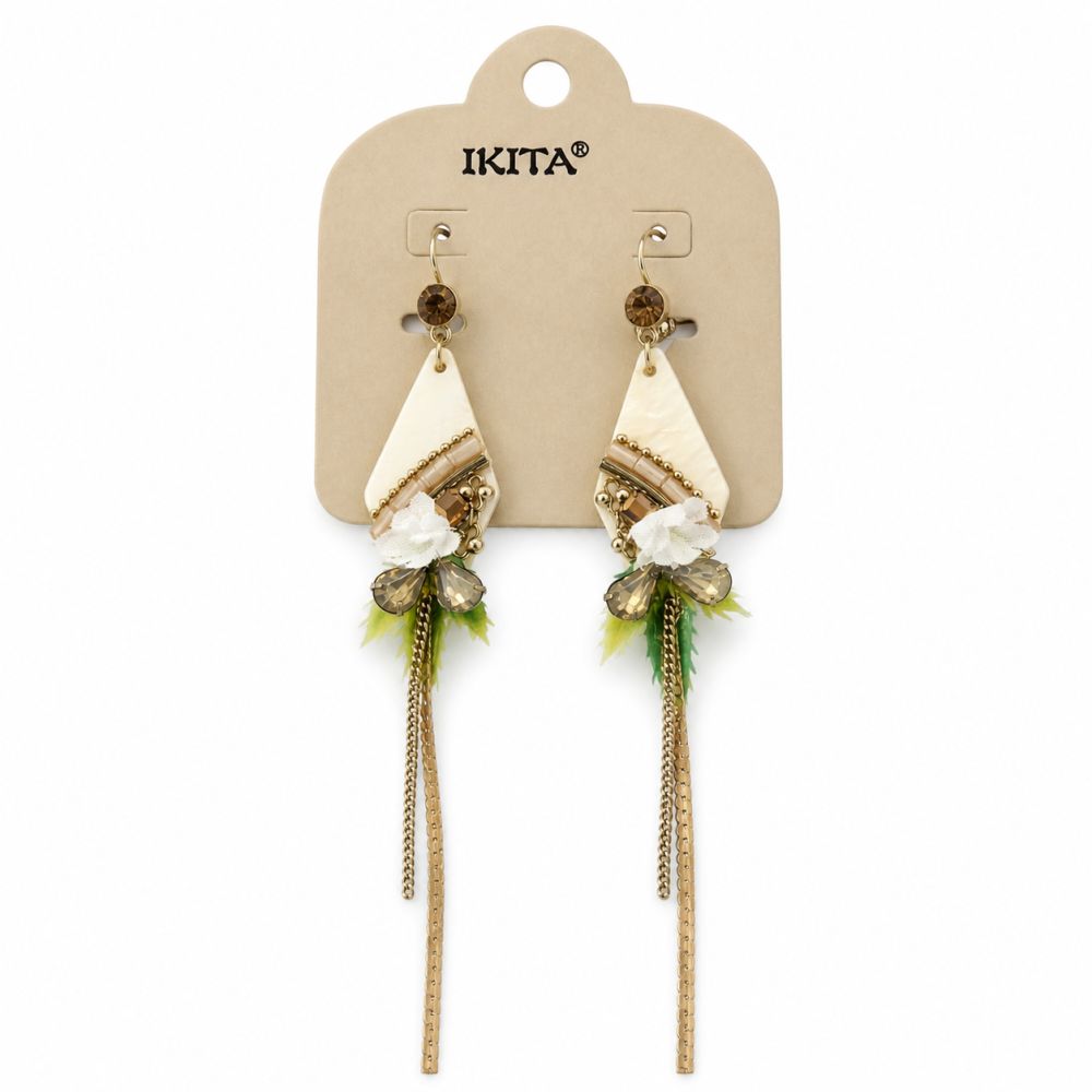 Boucles IKITA fleurs nacrées - bijou unique