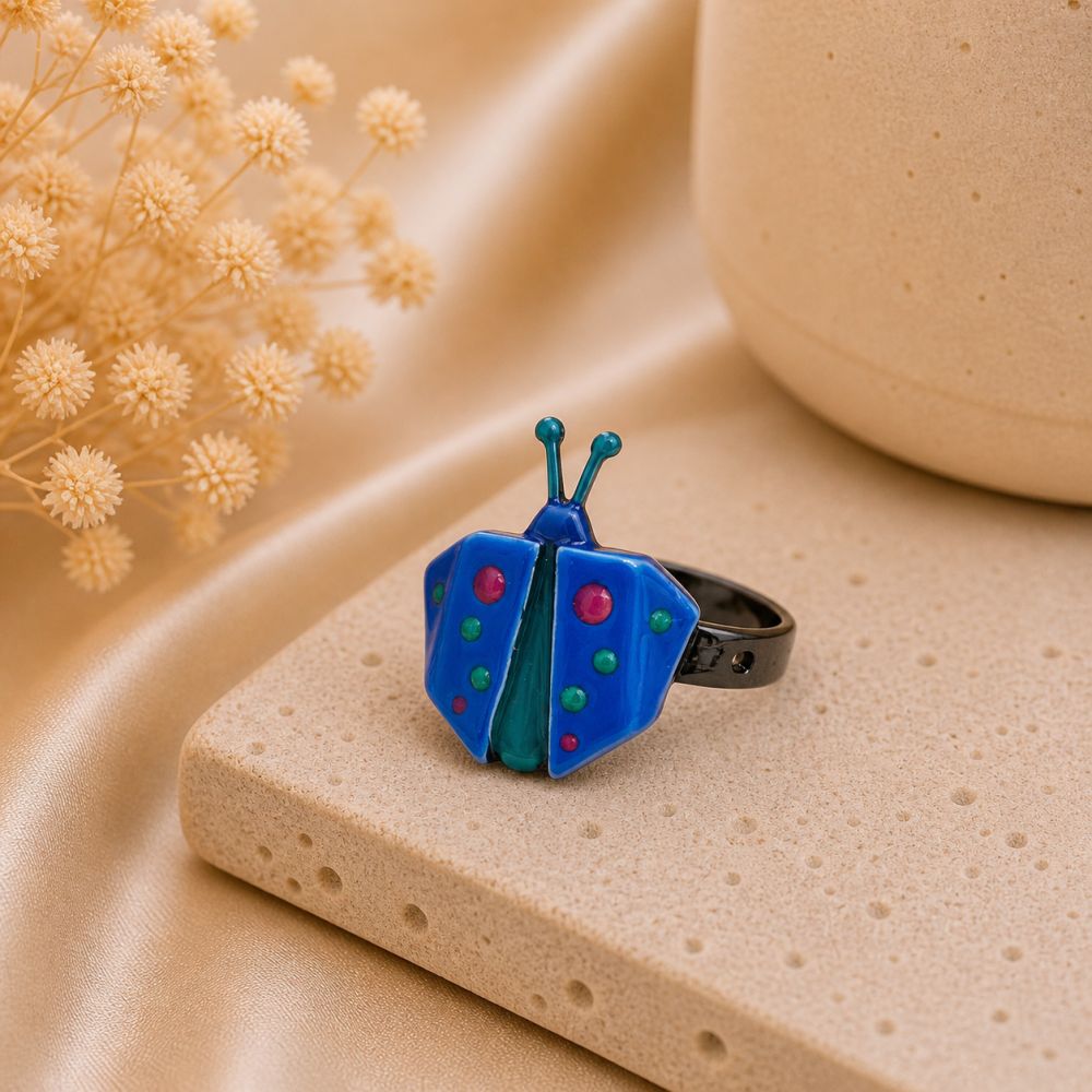 Bague Coccinelle Colorée - bijou unique