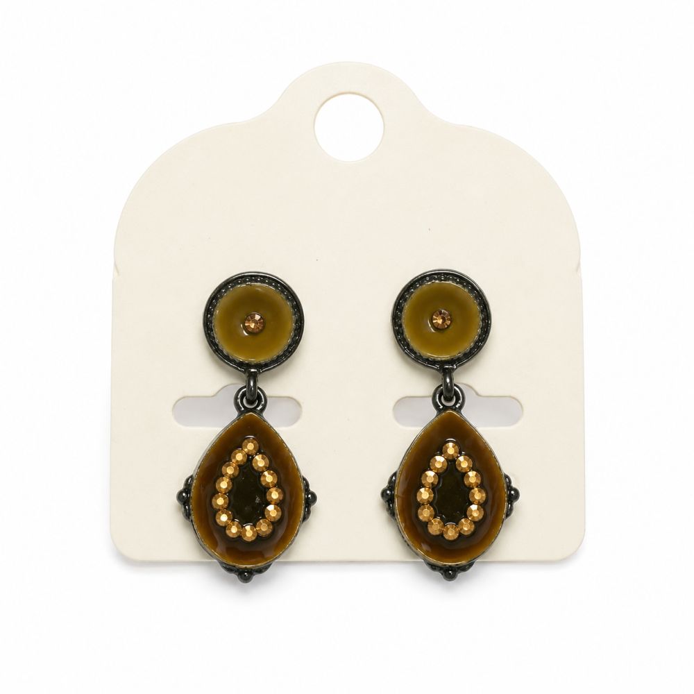 Boucles d’oreilles puces rétro émail IKITA - bijou unique