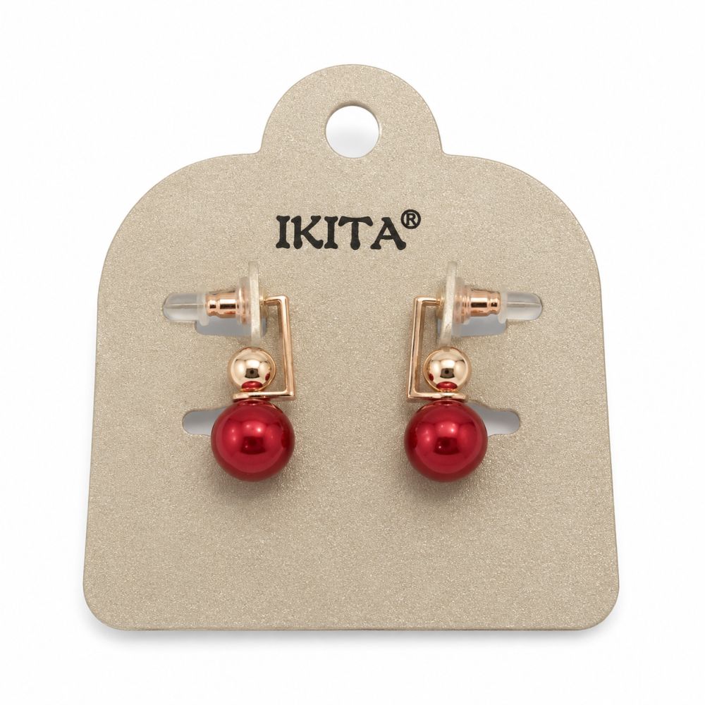 Boucles d’oreilles perles rouges IKITA - bijou unique