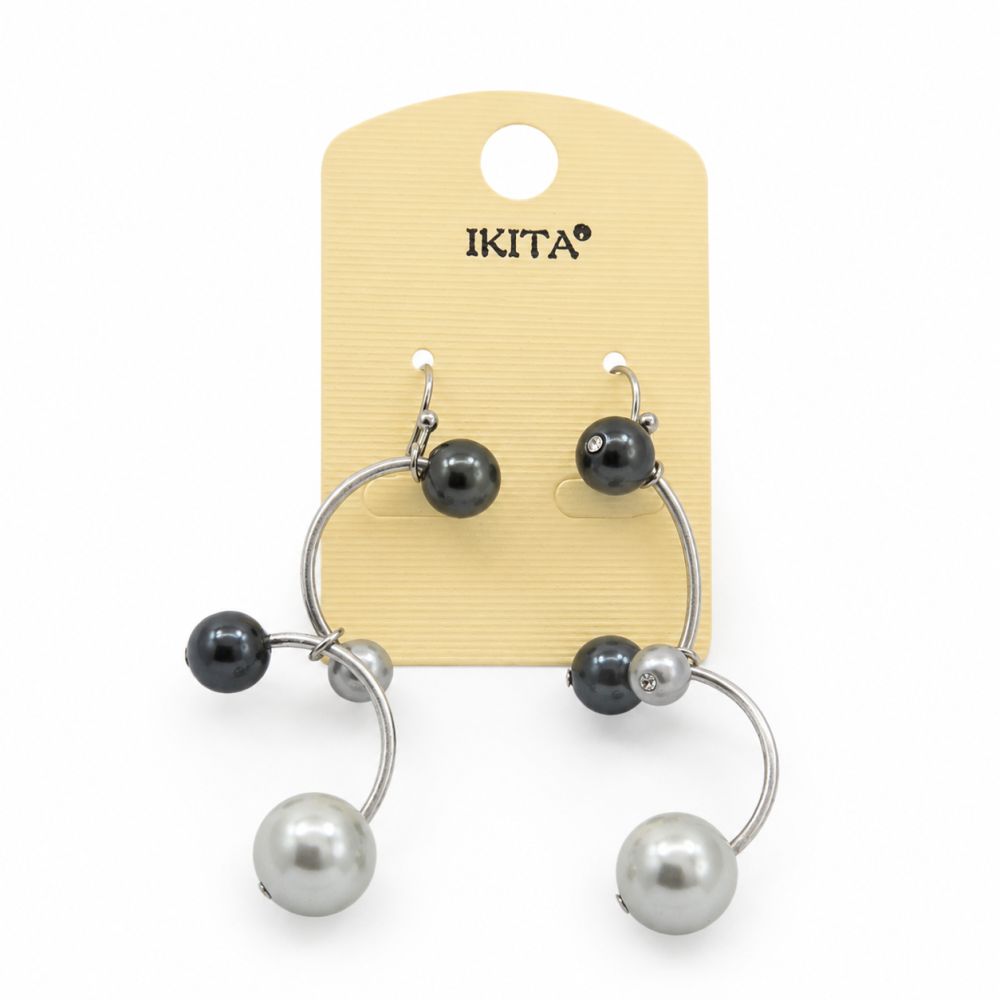 Boucles pendantes perles IKITA - bijou unique