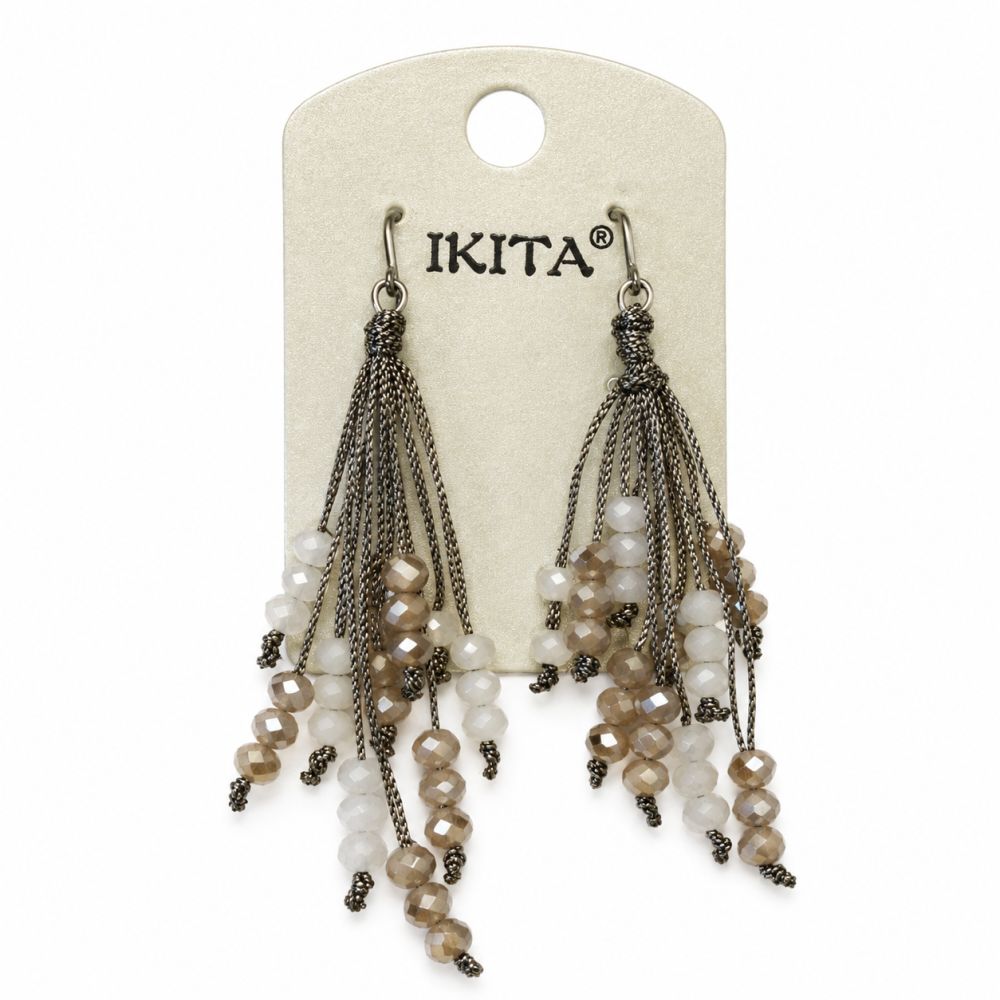 Boucles d’oreilles pendantes IKITA perles bohème - bijou unique