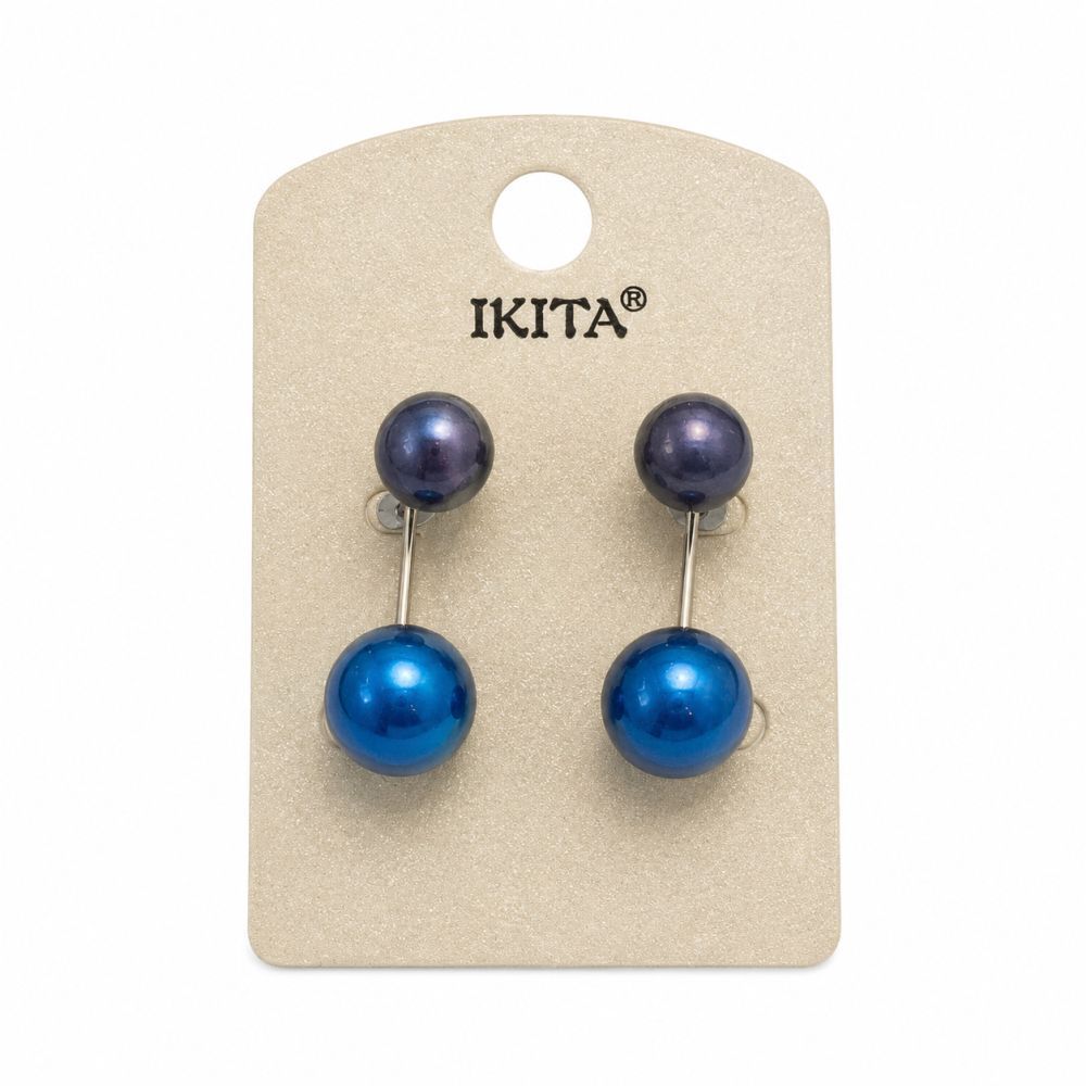 Boucles d’oreilles perles bleues IKITA - bijou unique