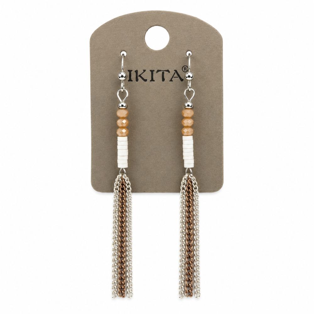 Boucles d’oreilles pendantes IKITA chaînes bohème - bijou unique
