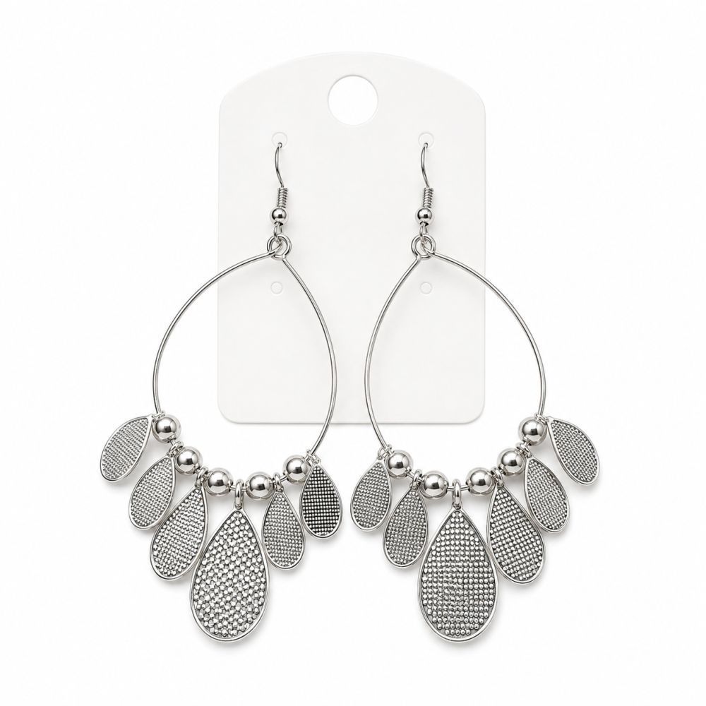 Boucles d’oreilles pendantes Gouttes Argentées IKITA - bijou unique