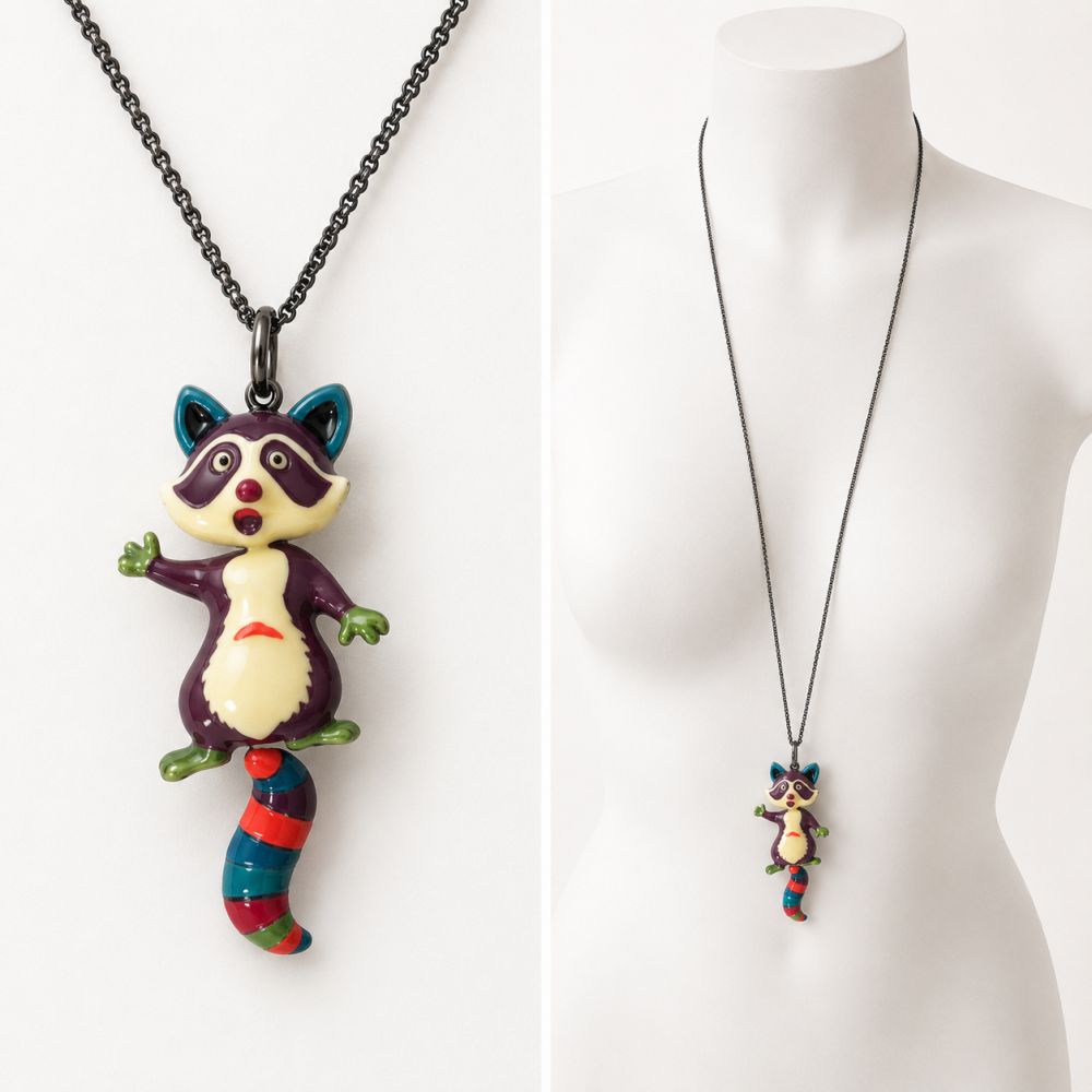 Collier Raton Laveur Fantaisie IKITA - bijou unique