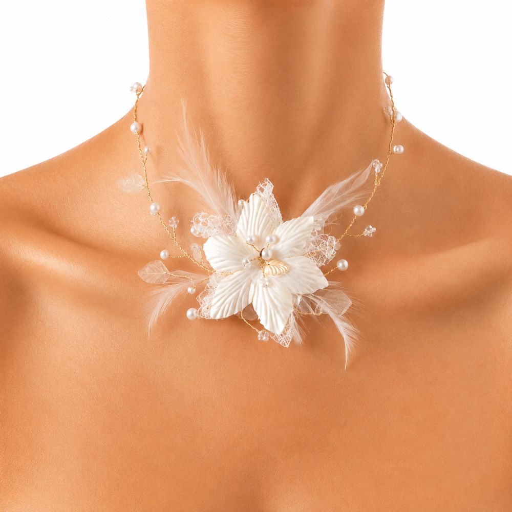 Collier Ras de Cou Fleur de Lumière - bijou unique