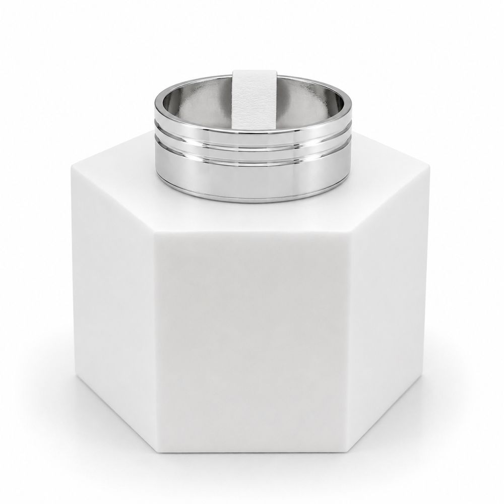 Bague Jonc Trio Argenté T56 ⌀18mm - bijou unique