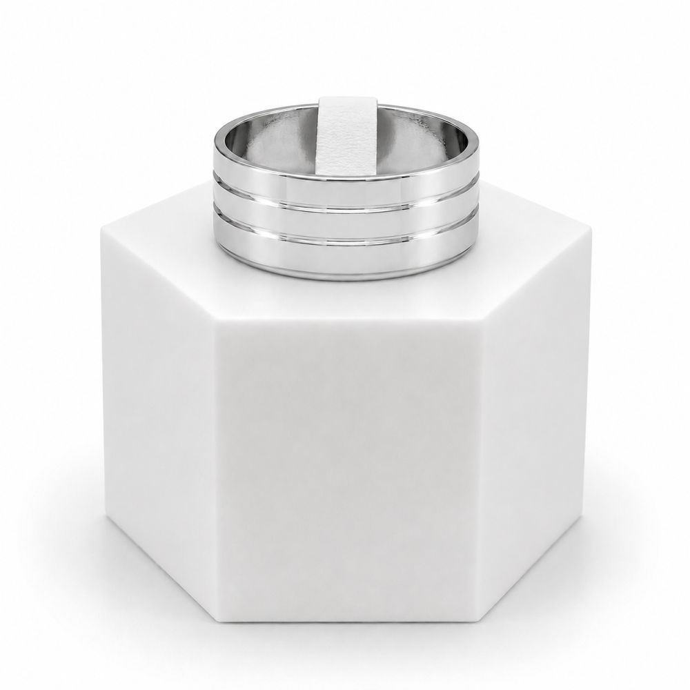Bague Trois Segments Argenté T63 ⌀20mm - bijou unique