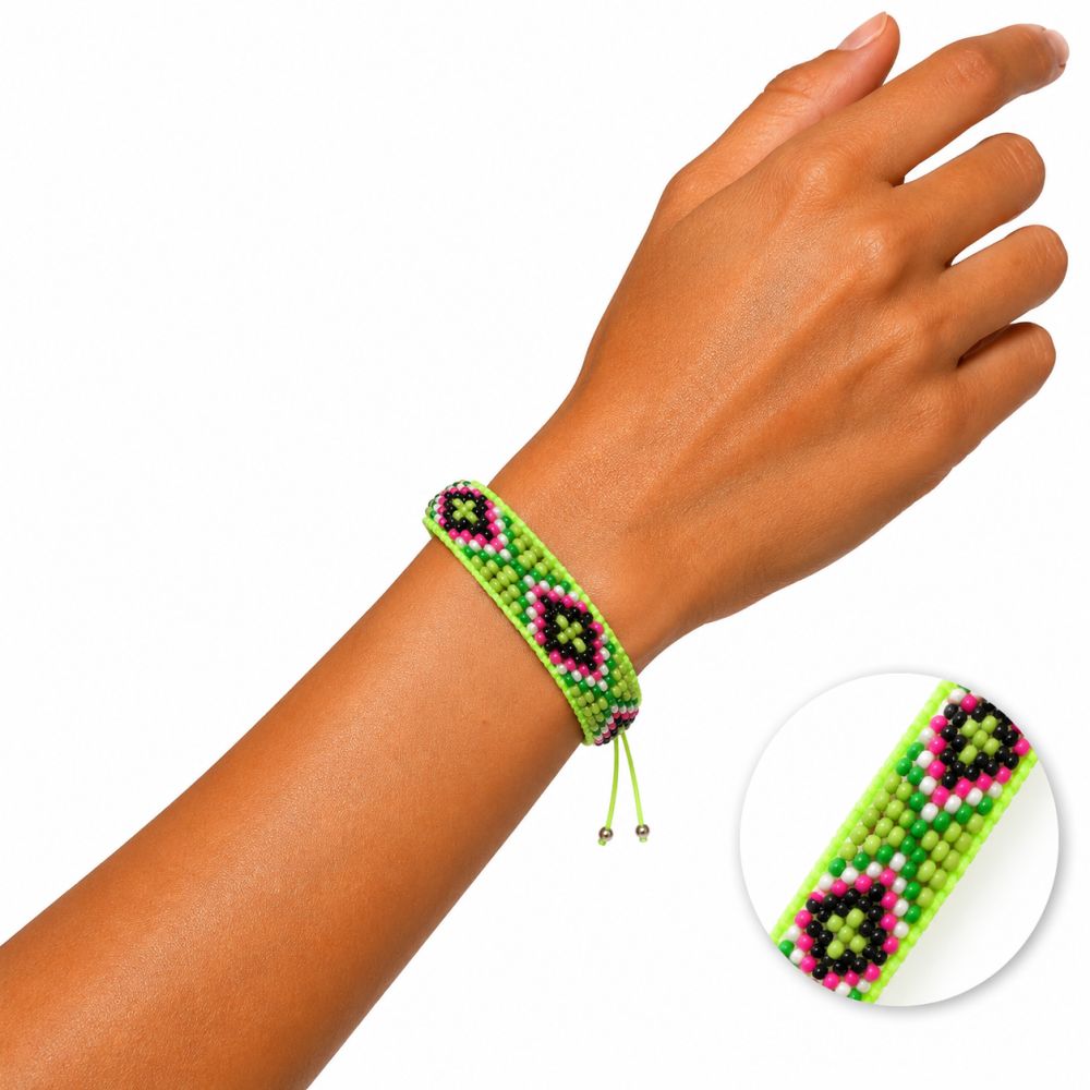 Bracelet Brésilien Néon Perlé  IKITA - bijou unique