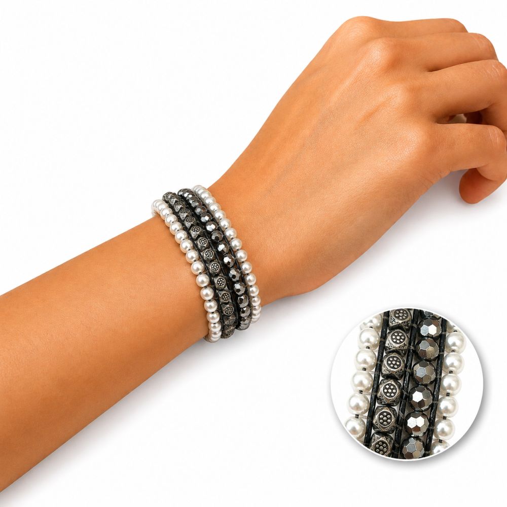 Bracelet Perlé Noir IKITA - bijou unique