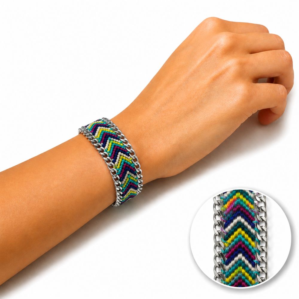 Bracelet Tissé Bohème Multicolore IKITA - bijou unique
