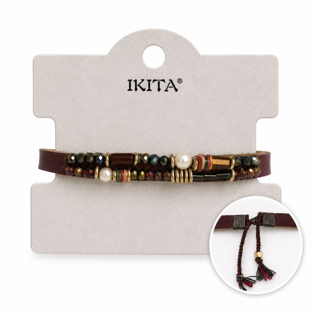 Bracelet Bordeaux Perlé IKITA - bijou unique
