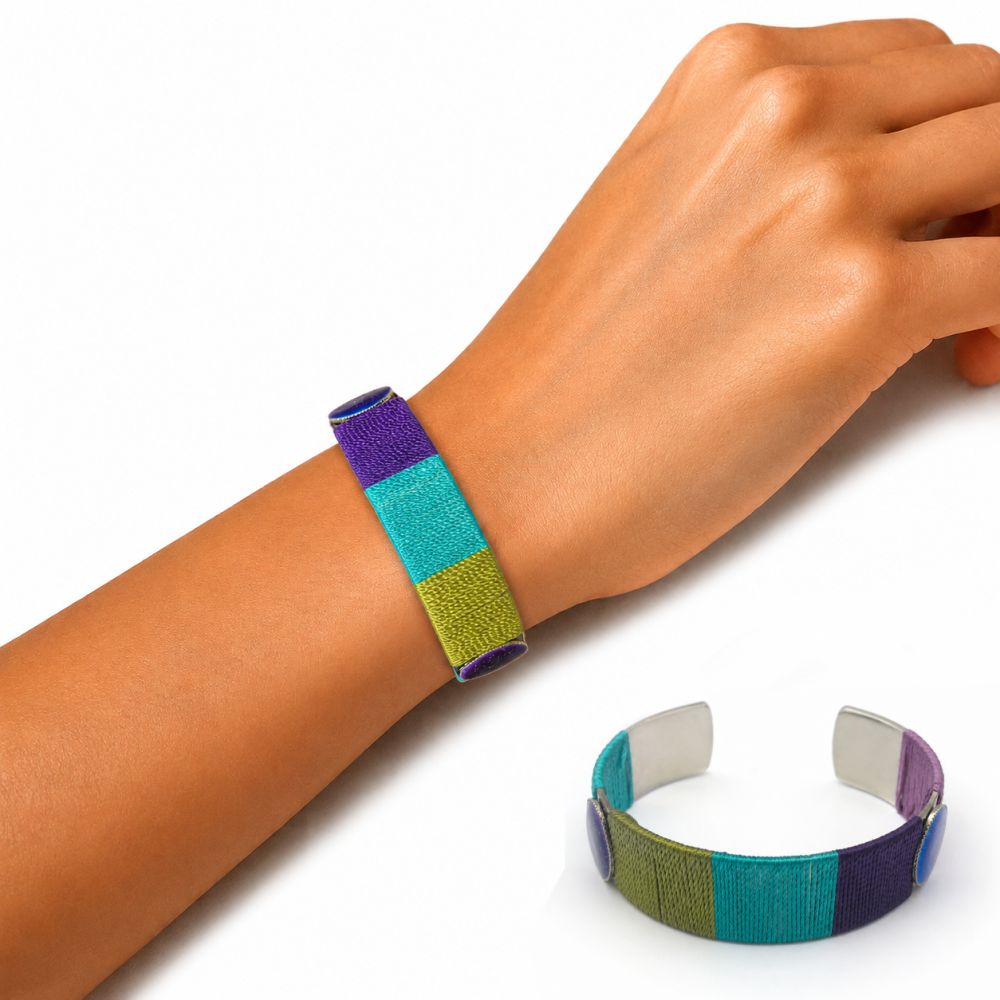 Bracelet Jonc Bleu Vert IKITA - bijou unique