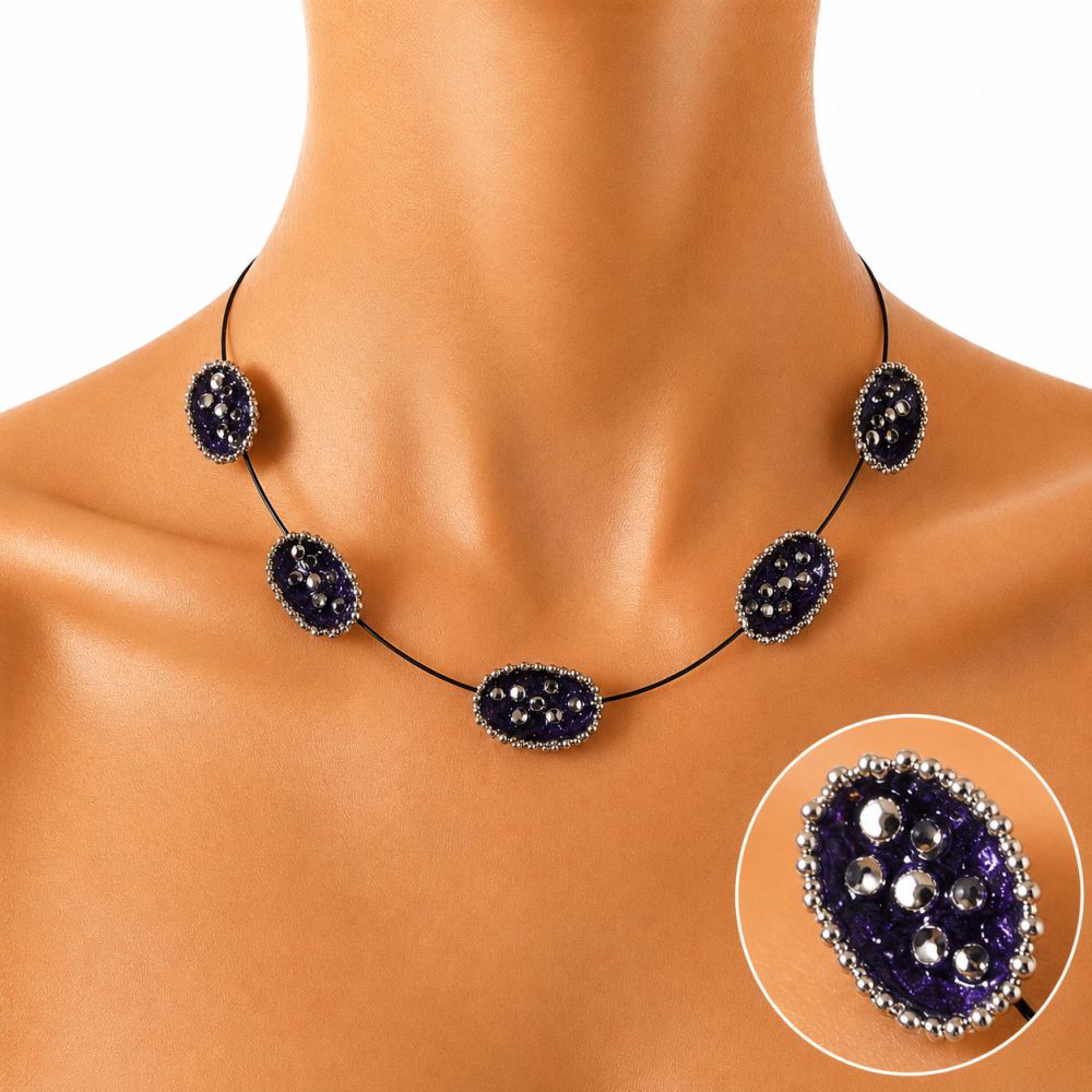 Collier Nuit Violette IKITA - bijou unique