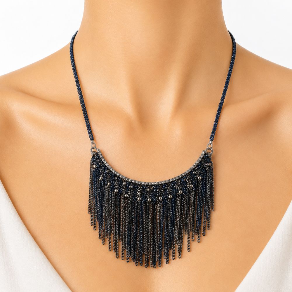 Collier Franges Graphite IKITA - bijou unique