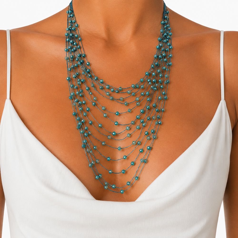 Collier Multi-Rangs Turquoise IKITA - bijou unique