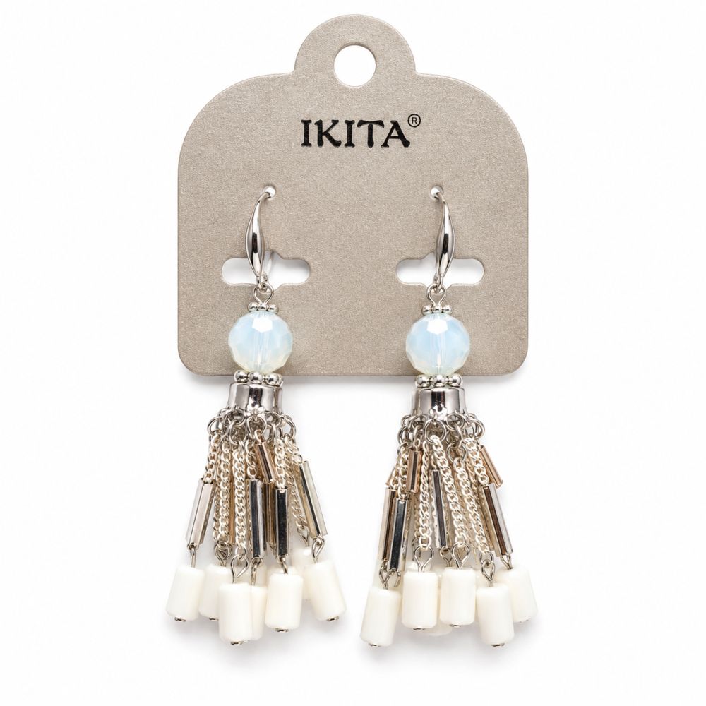 Boucles d’oreilles Franges Nacrées IKITA - bijou unique
